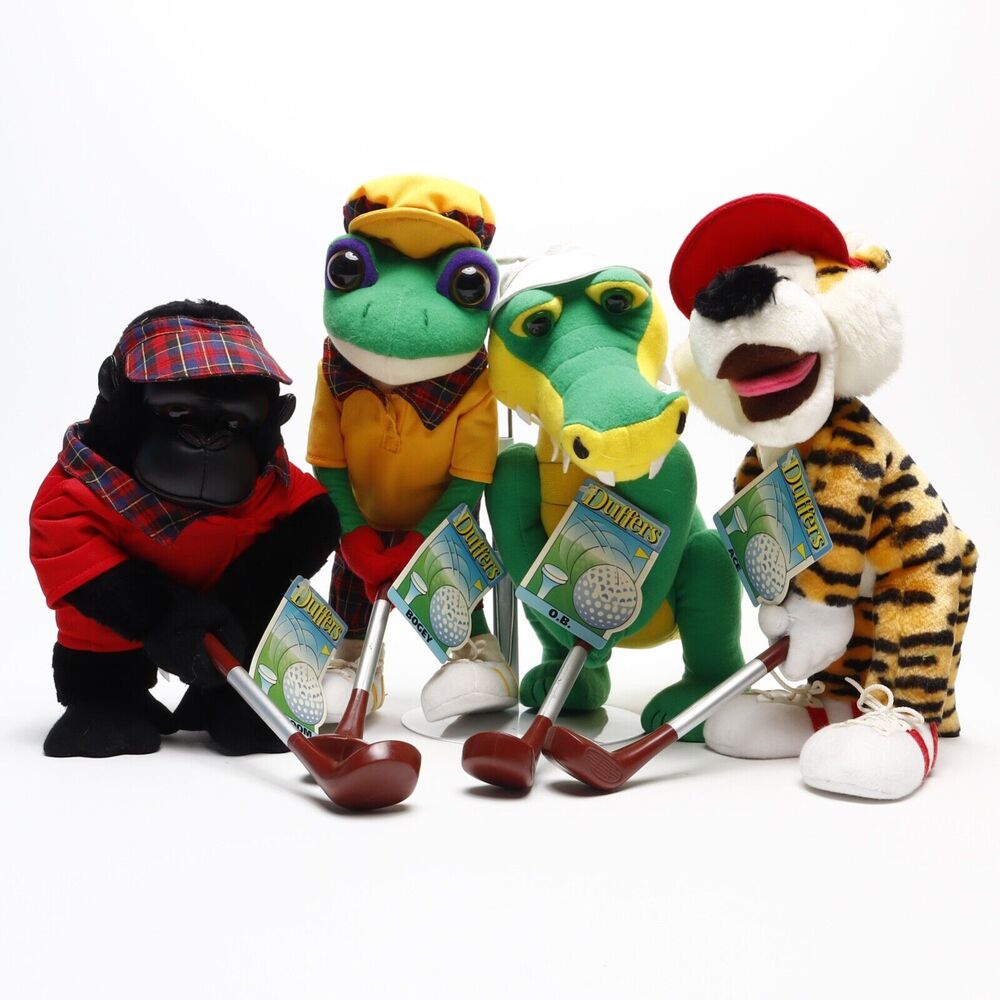 Duffers Collectible Golf Plush Stuffed Animals by 24K Co Mighty Star Lot of 4
